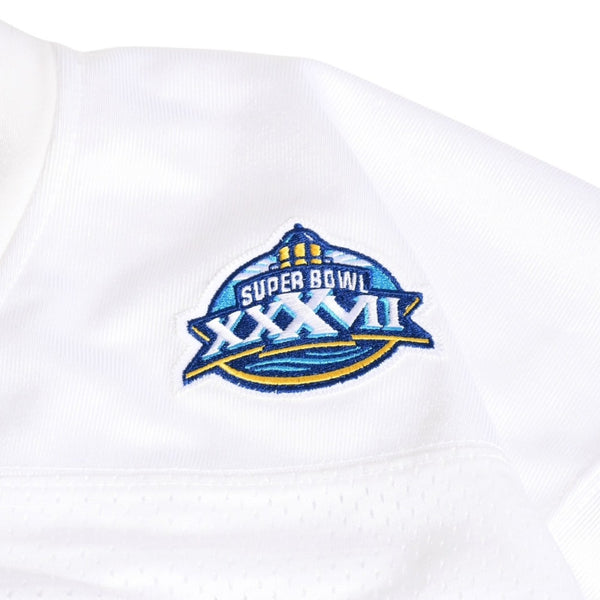 新品同様 Mitchell&Ness ミッチェルアンドネス オーセンティックユニフォーム オークランドレイダース チャールズウッドソン 2002年 スーパーボウル 背番号24 ホワイト ブラック 中古 4a002225