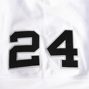 新品同様 Mitchell&Ness ミッチェルアンドネス オーセンティックユニフォーム オークランドレイダース チャールズウッドソン 2002年 スーパーボウル 背番号24 ホワイト ブラック 中古 4a002225