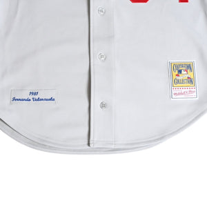 Like new Mitchell&Ness Mitchell &amp; Ness Cooperstown Collection 1981 Los Angeles Dodgers Fernando Valenzuera Authentic Road Jersey Size L Used 4a002213