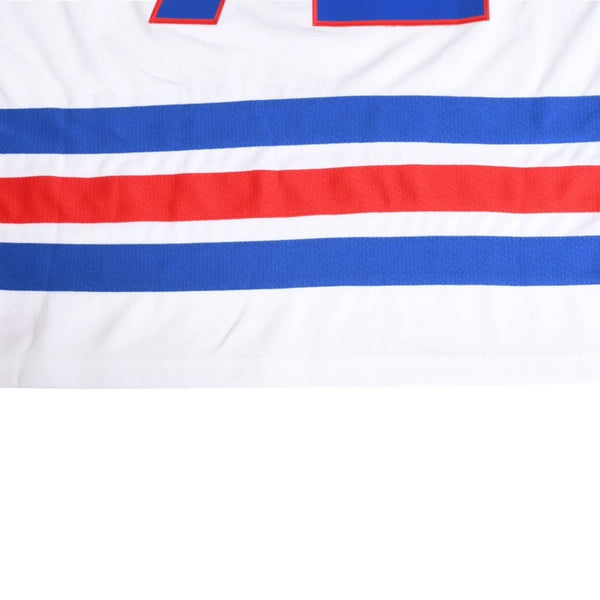 Very good condition Mitchell&Ness Mitchell &amp; Ness Hip Hop 50th Anniversary So So Def Recordings Collaboration Hockey Jersey, Size L, White &amp; Blue, Used, 4a002211