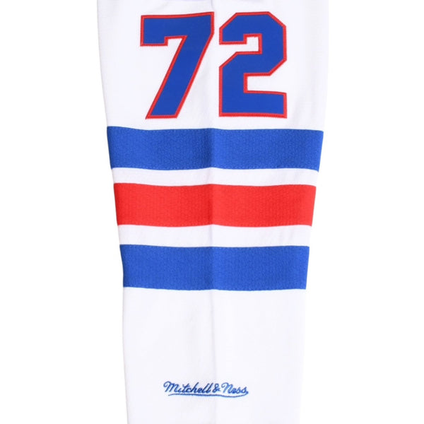 Very good condition Mitchell&Ness Mitchell &amp; Ness Hip Hop 50th Anniversary So So Def Recordings Collaboration Hockey Jersey, Size L, White &amp; Blue, Used, 4a002211