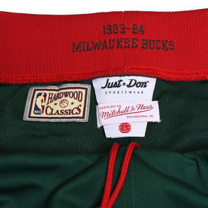 新品同様 Mitchell&Ness Just Don ミッチェルアンドネス ジャストドンコラボ ミルウォーキーバックス パンツ 1983-84 グリーン レッド ホワイト Lサイズ 中古 4a002279