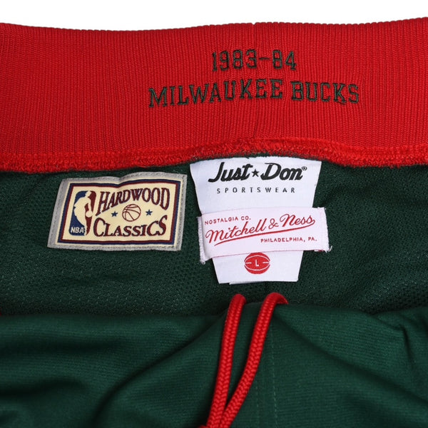 新品同様 Mitchell&Ness Just Don ミッチェルアンドネス ジャストドンコラボ ミルウォーキーバックス パンツ 1983-84 グリーン レッド ホワイト Lサイズ 中古 4a002279