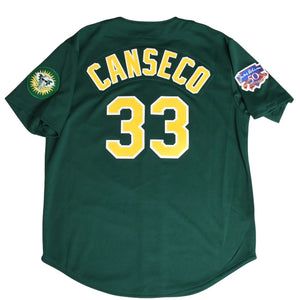 Like new Mitchell&Ness Mitchell &amp; Ness Baseball Jersey Oakland Athletics 1997 Jose Canseco Green Yellow XL Size Used 4a002220