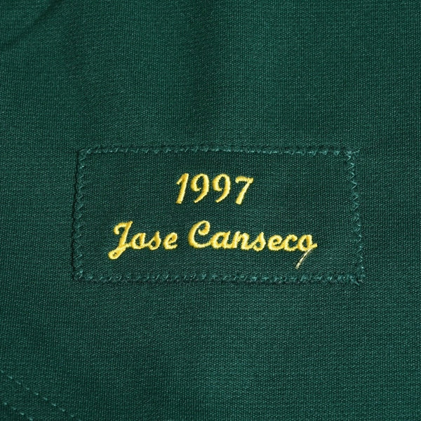 Like new Mitchell&Ness Mitchell &amp; Ness Baseball Jersey Oakland Athletics 1997 Jose Canseco Green Yellow XL Size Used 4a002220