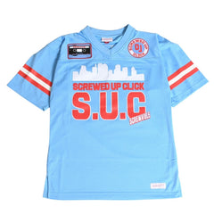 Like new Mitchell&Ness Mitchell &amp; Ness DJ Screw x Screwed UP Click Official Collaboration Football Jersey, Light Blue, Size M, 4a002212