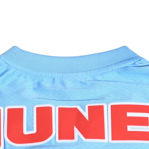 Like new Mitchell&Ness Mitchell &amp; Ness DJ Screw x Screwed UP Click Official Collaboration Football Jersey, Light Blue, Size M, 4a002212