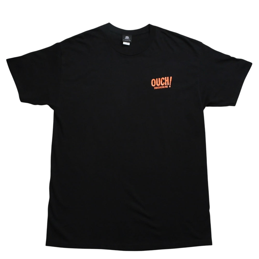 Very good condition SMASHER KINGASSO skater OUCH! SMASHERKING T-shirt short sleeve black orange green size XL used 4a003429