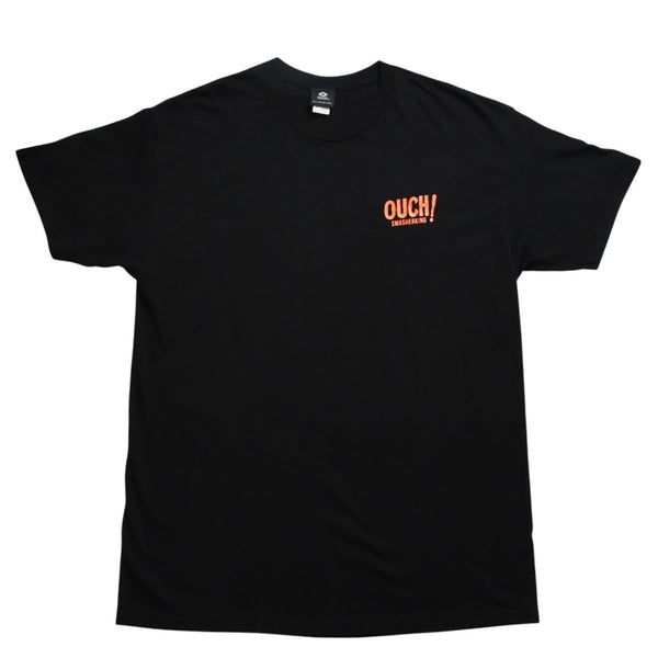 極美品 SMASHER KINGASSO スケーター OUCH！SMASHERKING Tシャツ 半袖 ブラック オレンジ グリーン サイズXL 中古 4a003429