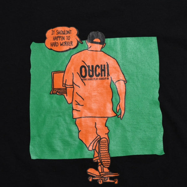極美品 SMASHER KINGASSO スケーター OUCH！SMASHERKING Tシャツ 半袖 ブラック オレンジ グリーン サイズXL 中古 4a003429