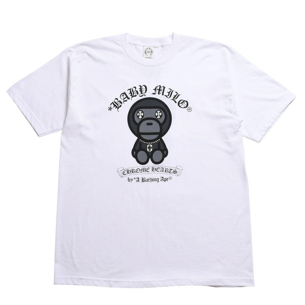 CHROME HEARTS × A BATHING APE CHROME HEARTS A BATHING APE Collaboration Limited T-shirt Baby Milo Vape Ape Head Horseshoe Plus Scroll Label XL Size Good Condition Used 4a004456