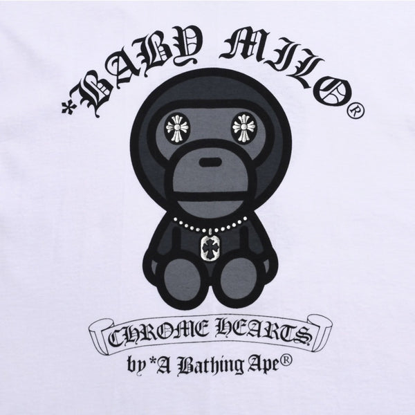 CHROME HEARTS × A BATHING APE CHROME HEARTS A BATHING APE Collaboration Limited T-shirt Baby Milo Vape Ape Head Horseshoe Plus Scroll Label XL Size Good Condition Used 4a004456