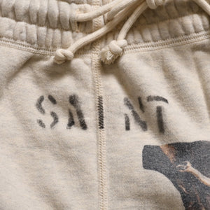 新品未使用 SAINT Mxxxxxxx セントマイケル SWEAT SHORTS VLONE VLONEコラボ エイサップバリ SM-S22-0000-071 ハーフパンツ ハーフショーツ ベージュ サイズなし サンプル品 中古 4a002244