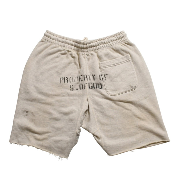 新品未使用 SAINT Mxxxxxxx セントマイケル SWEAT SHORTS VLONE VLONEコラボ エイサップバリ SM-S22-0000-071 ハーフパンツ ハーフショーツ ベージュ サイズなし サンプル品 中古 4a002244