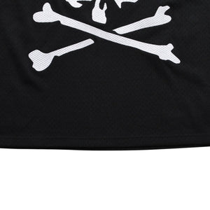 新品同様 Mitchell&Ness ミッチェルアンドネス × マスターマインドワールド バッティングプラクティス メッシュTシャツ スカル クロスボーン M&Nロゴ Lサイズ 中古 4a002264