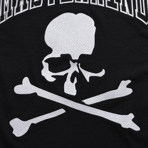 新品同様 Mitchell&Ness ミッチェルアンドネス × マスターマインドワールド バッティングプラクティス メッシュTシャツ スカル クロスボーン M&Nロゴ Lサイズ 中古 4a002264