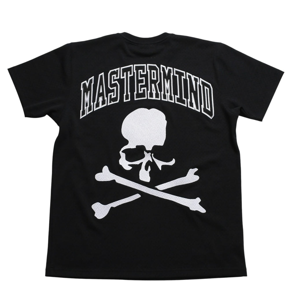 新品同様 Mitchell&Ness ミッチェルアンドネス × マスターマインドワールド バッティングプラクティス メッシュTシャツ スカル クロスボーン M&Nロゴ Lサイズ 中古 4a002264