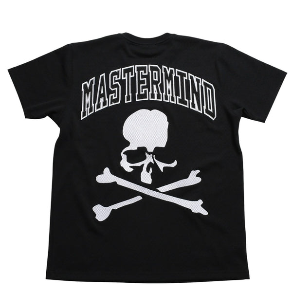 新品同様 Mitchell&Ness ミッチェルアンドネス × マスターマインドワールド バッティングプラクティス メッシュTシャツ スカル クロスボーン M&Nロゴ Lサイズ 中古 4a002264