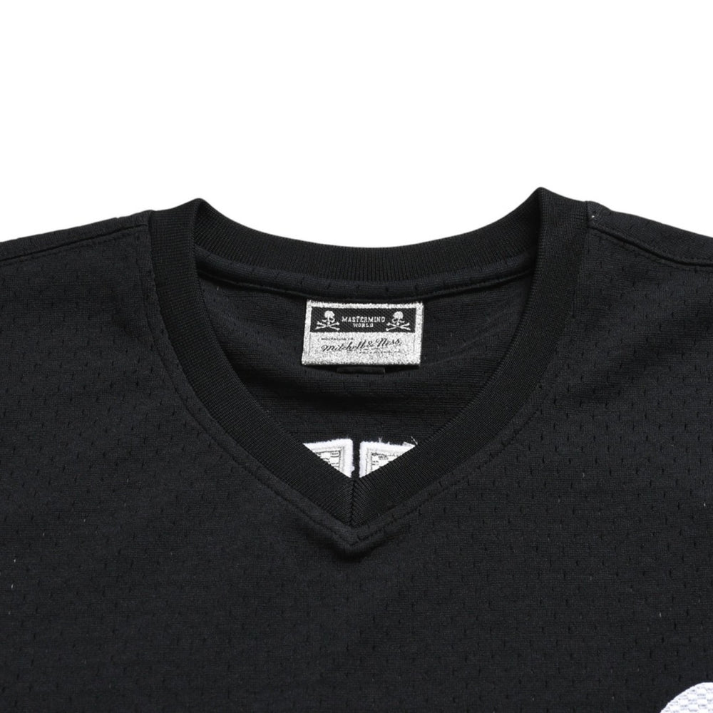 新品同様 Mitchell&Ness ミッチェルアンドネス × マスターマインドワールド バッティングプラクティス メッシュTシャツ スカル クロスボーン M&Nロゴ Lサイズ 中古 4a002264