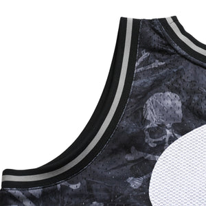新品同様 Mitchell&Ness ミッチェルアンドネス × マスターマインドワールド コラボレーション ワールドプリントタンクトップ ノースリーブ スカル ボーン カモフラージュ Lサイズ 中古 4a002235