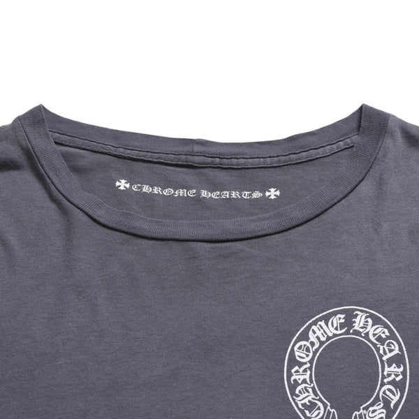 CHROME HEARTS Long sleeve cut and sew Gray Horseshoe logo Scroll label logo Size S Good condition Used 4a003994
