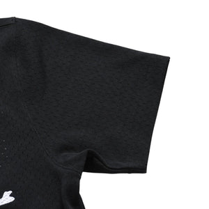 新品同様 Mitchell&Ness ミッチェルアンドネス × マスターマインドワールド バッティングプラクティス メッシュTシャツ スカル クロスボーン M&Nロゴ Lサイズ 中古 4a002264
