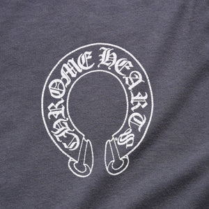 CHROME HEARTS Long sleeve cut and sew Gray Horseshoe logo Scroll label logo Size S Good condition Used 4a003994