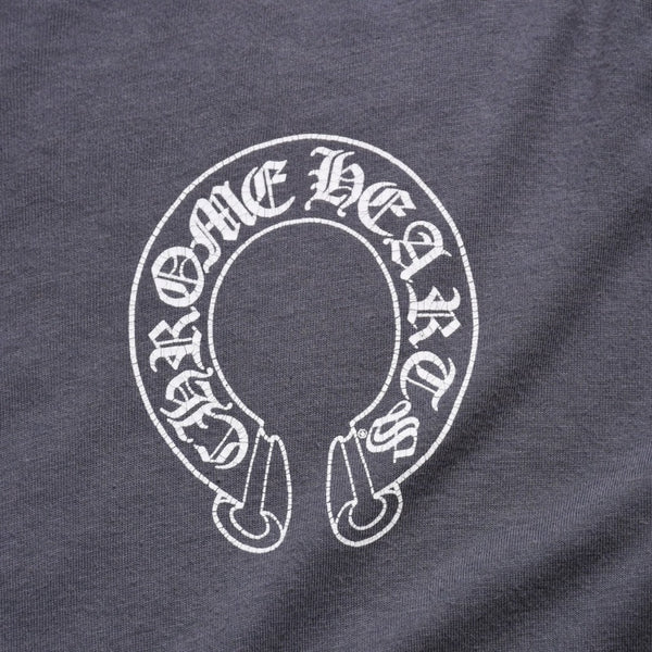 CHROME HEARTS Long sleeve cut and sew Gray Horseshoe logo Scroll label logo Size S Good condition Used 4a003994
