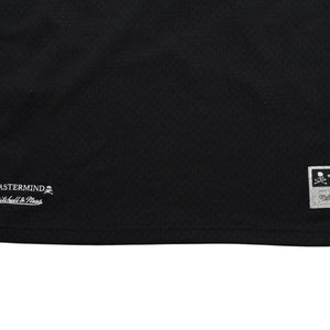 新品同様 Mitchell&Ness ミッチェルアンドネス × マスターマインドワールド バッティングプラクティス メッシュTシャツ スカル クロスボーン M&Nロゴ Lサイズ 中古 4a002264