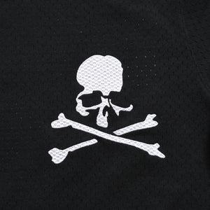 新品同様 Mitchell&Ness ミッチェルアンドネス × マスターマインドワールド バッティングプラクティス メッシュTシャツ スカル クロスボーン M&Nロゴ Lサイズ 中古 4a002264