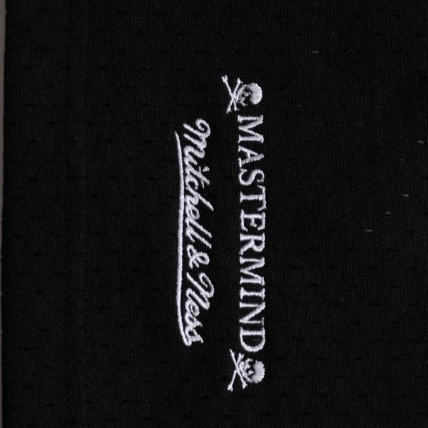 新品同様 Mitchell&Ness ミッチェルアンドネス × マスターマインドワールド バッティングプラクティス メッシュTシャツ スカル クロスボーン M&Nロゴ Lサイズ 中古 4a002264