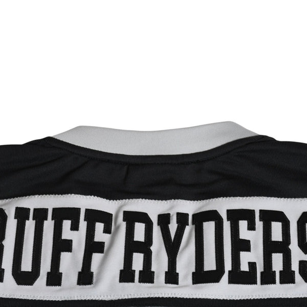 新品同様 Mitchell&Ness ミッチェルアンドネス 50th Anniversary of Hip-Hop Ruff Rydersフットボールジャージ ラフライダース ブラック グレー XLサイズ 中古 4a002267