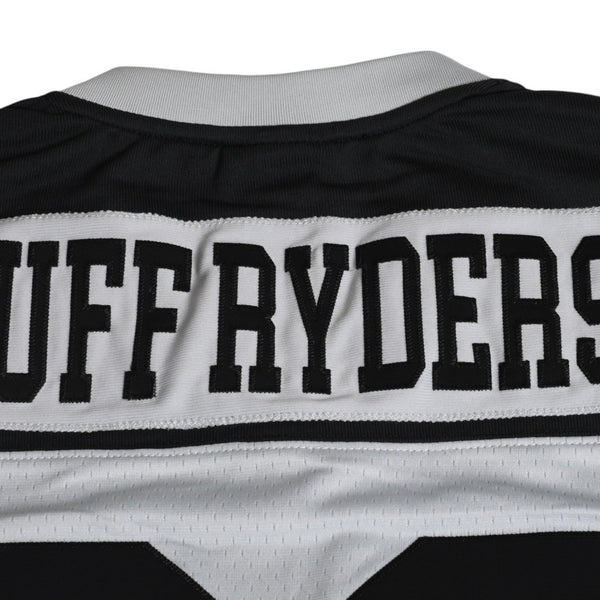 新品同様 Mitchell&Ness ミッチェルアンドネス 50th Anniversary of Hip-Hop Ruff Rydersフットボールジャージ ラフライダース ブラック グレー XLサイズ 中古 4a002267
