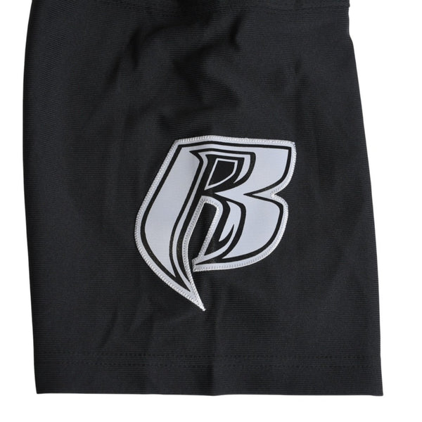 新品同様 Mitchell&Ness ミッチェルアンドネス 50th Anniversary of Hip-Hop Ruff Rydersフットボールジャージ ラフライダース ブラック グレー XLサイズ 中古 4a002267