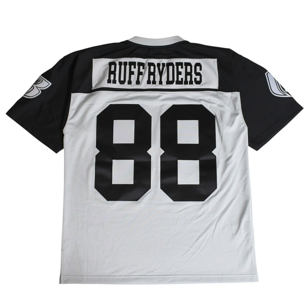 新品同様 Mitchell&Ness ミッチェルアンドネス 50th Anniversary of Hip-Hop Ruff Rydersフットボールジャージ ラフライダース ブラック グレー XLサイズ 中古 4a002267