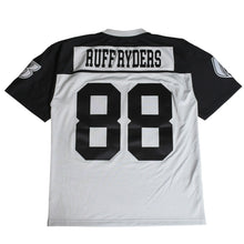 画像をギャラリービューアに読み込む, 新品同様 Mitchell&amp;Ness ミッチェルアンドネス 50th Anniversary of Hip-Hop Ruff Rydersフットボールジャージ ラフライダース ブラック グレー XLサイズ 中古 4a002267