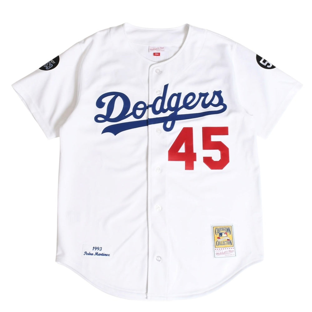 新品同様 Mitchell&Ness ミッチェルアンドネス オーセンティックユニフォーム ロサンゼルスドジャース ペドロマルティネス 背番号45 1993年 ホーム ホワイト ブルー Lサイズ 中古 4a002232