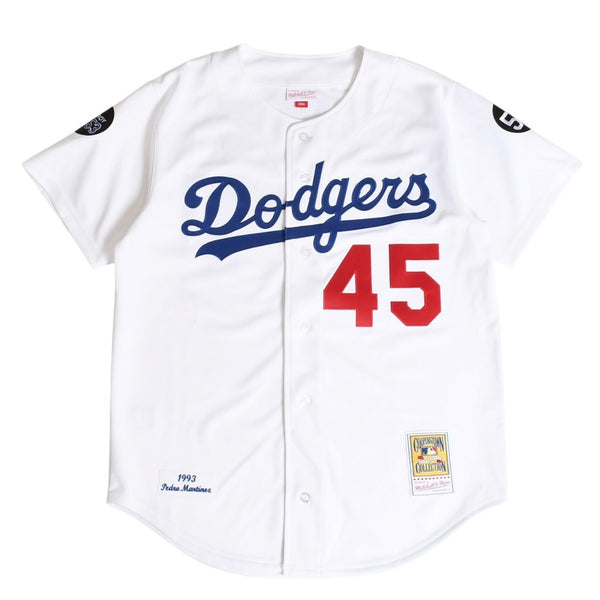Like new Mitchell&Ness Mitchell &amp; Ness Authentic Uniform Los Angeles Dodgers Pedro Martinez #45 1993 Home White Blue Size L Used 4a002232