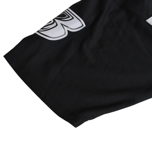 新品同様 Mitchell&Ness ミッチェルアンドネス 50th Anniversary of Hip-Hop Ruff Rydersフットボールジャージ ラフライダース ブラック グレー XLサイズ 中古 4a002267