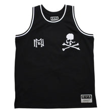 画像をギャラリービューアに読み込む, 新品同様 Mitchell&amp;Ness ミッチェルアンドネス × マスターマインドワールド コラボレーション メッシュタンクトップ ノースリーブ ブラック スカル ボーン Lサイズ 中古 4a002270