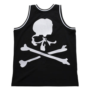 Like new Mitchell&Ness Mitchell &amp; Ness x mastermind world Mesh Tank Top Sleeveless Black Skull Bone Size L Used 4a002270