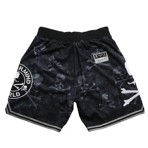 Like new Mitchell&Ness Mitchell &amp; Ness x mastermind world collaboration printed shorts, half pants, shorts, skull and bone camouflage, size L, used, 4a002260