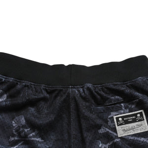Like new Mitchell&Ness Mitchell &amp; Ness x mastermind world collaboration printed shorts, half pants, shorts, skull and bone camouflage, size L, used, 4a002260