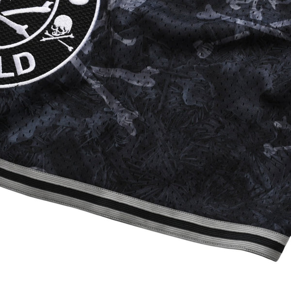 Like new Mitchell&Ness Mitchell &amp; Ness x mastermind world collaboration printed shorts, half pants, shorts, skull and bone camouflage, size L, used, 4a002260