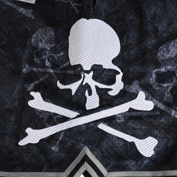 Like new Mitchell&Ness Mitchell &amp; Ness x mastermind world collaboration printed shorts, half pants, shorts, skull and bone camouflage, size L, used, 4a002260