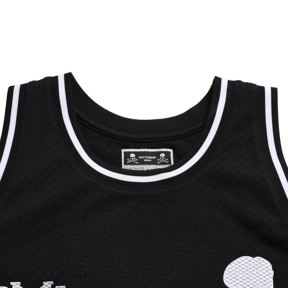 新品同様 Mitchell&Ness ミッチェルアンドネス × マスターマインドワールド メッシュタンクトップ ノースリーブ ブラック スカルボーン Lサイズ 中古 4a002270