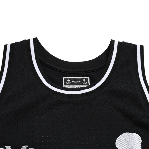 Like new Mitchell&Ness Mitchell &amp; Ness x mastermind world Mesh Tank Top Sleeveless Black Skull Bone Size L Used 4a002270