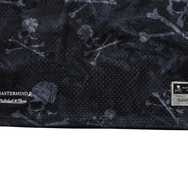 Like new Mastermind World×Mitchell & Ness 25AW PRINT BP MESH Printed mesh T-shirt MN-A25-J300-C10 Black Size L Used 4a002226