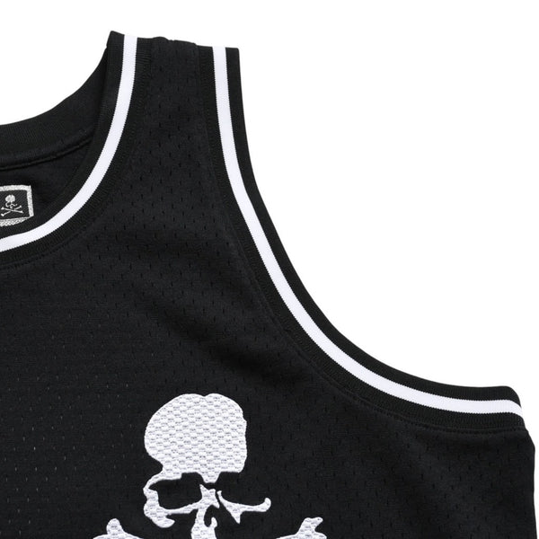Like new Mitchell&Ness Mitchell &amp; Ness x mastermind world Mesh Tank Top Sleeveless Black Skull Bone Size L Used 4a002270