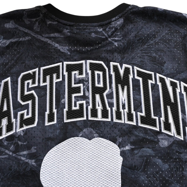 Like new Mastermind World×Mitchell & Ness 25AW PRINT BP MESH Printed mesh T-shirt MN-A25-J300-C10 Black Size L Used 4a002226